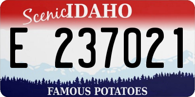 ID license plate E237021