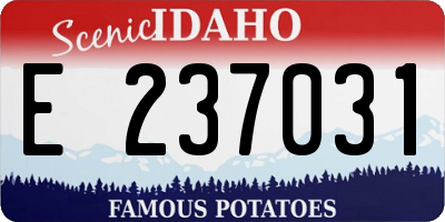 ID license plate E237031