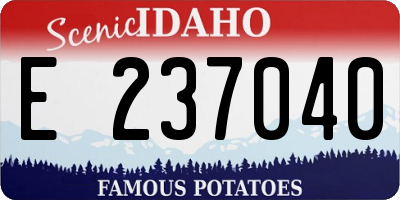 ID license plate E237040