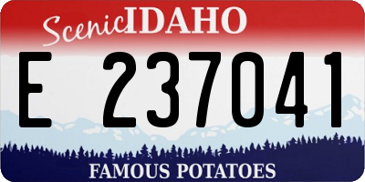 ID license plate E237041