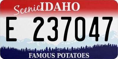 ID license plate E237047