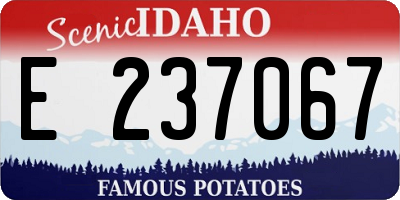 ID license plate E237067