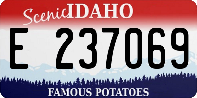 ID license plate E237069