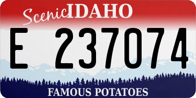 ID license plate E237074