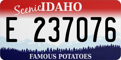 ID license plate E237076