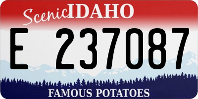 ID license plate E237087