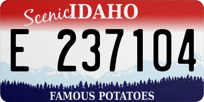 ID license plate E237104