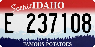 ID license plate E237108