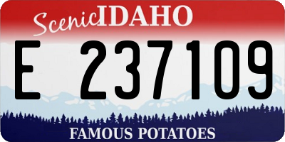 ID license plate E237109