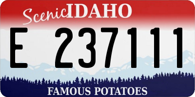 ID license plate E237111