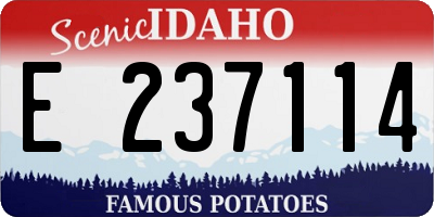 ID license plate E237114