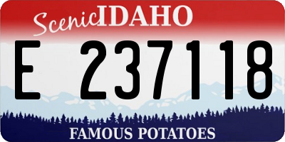 ID license plate E237118