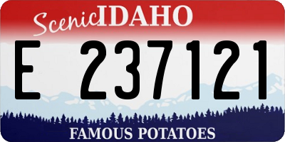 ID license plate E237121