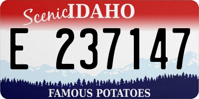 ID license plate E237147