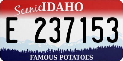 ID license plate E237153