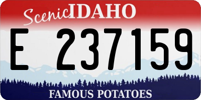 ID license plate E237159