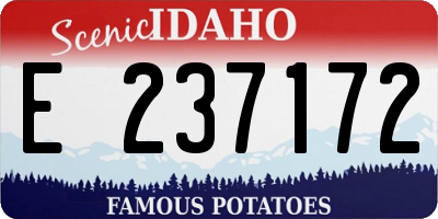 ID license plate E237172