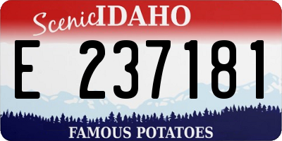 ID license plate E237181