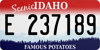 ID license plate E237189