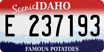 ID license plate E237193