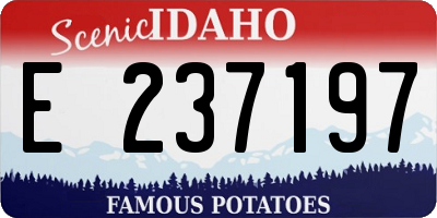 ID license plate E237197