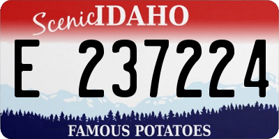 ID license plate E237224