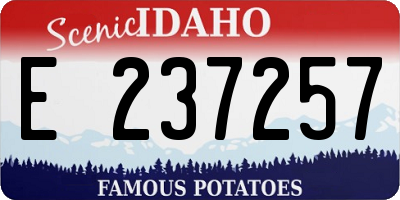ID license plate E237257