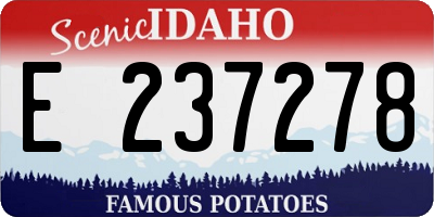 ID license plate E237278