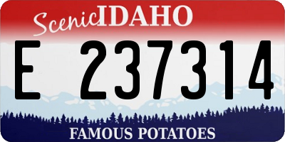 ID license plate E237314