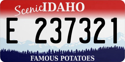 ID license plate E237321