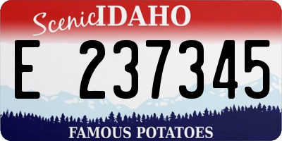 ID license plate E237345
