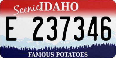 ID license plate E237346