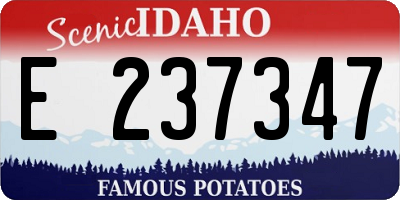 ID license plate E237347