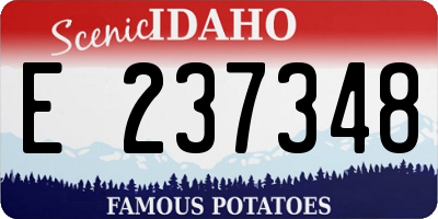ID license plate E237348
