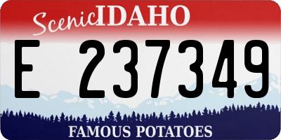 ID license plate E237349