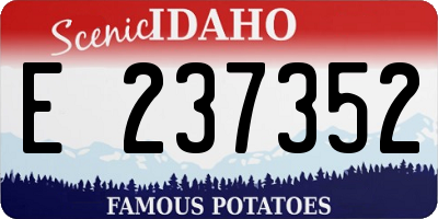 ID license plate E237352