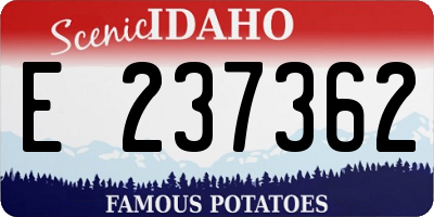 ID license plate E237362