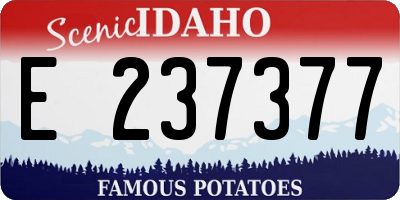 ID license plate E237377