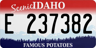 ID license plate E237382