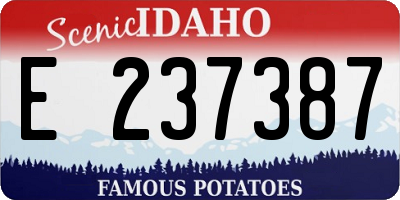 ID license plate E237387
