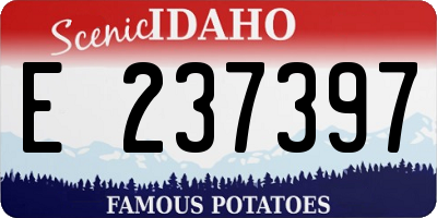 ID license plate E237397