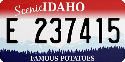 ID license plate E237415