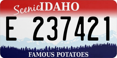 ID license plate E237421