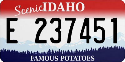 ID license plate E237451