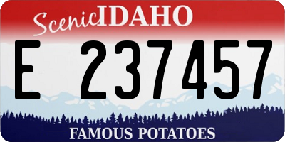 ID license plate E237457