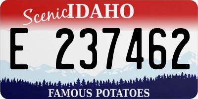 ID license plate E237462