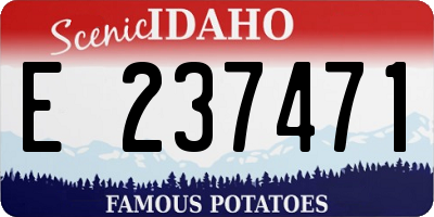 ID license plate E237471