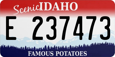 ID license plate E237473