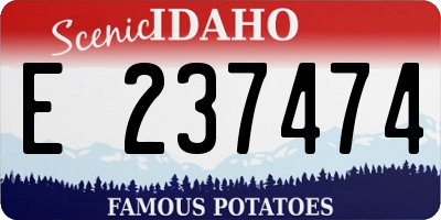 ID license plate E237474