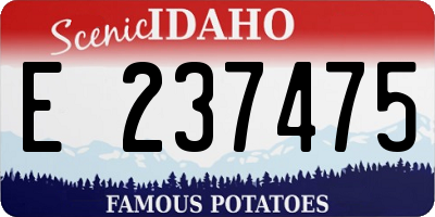 ID license plate E237475